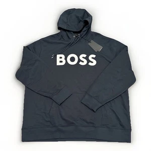 HUGO BOSS Sullivan Hoodie Mens 4XL Cotton Terry Black Oversize Fit - Picture 1 of 9