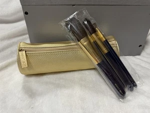 ESTEE LAUDER 4 TEILIGES SET MAKE-UP PINSEL GESICHT WANGEN AUGEN PUDER / GOLDBEUTEL - Bild 1 von 6