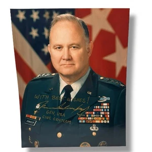 GENERAL SCHWARZKOPF signed 8x10 Farbfoto Autogramm & Brief 1991 Vintage - Bild 1 von 3