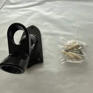 Flag Pole House Porch Black Holder Wall Mounting Bracket New - Picture 1 of 9