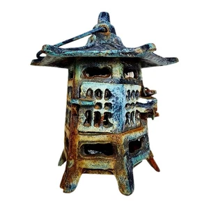 Vintage Japanische Laterne Toro Metall Garten Ornament Pagode Dach - Bild 1 von 22
