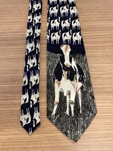 Vintage Renaissance Cow Silk Necktie Tie Handmade 57" x 4" - Picture 1 of 5