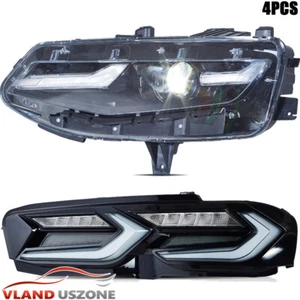 2 Pair Fits Chevy Camaro 2019-2023 LED Headlights+LED Tail Lights w/Sequential - Picture 1 of 24