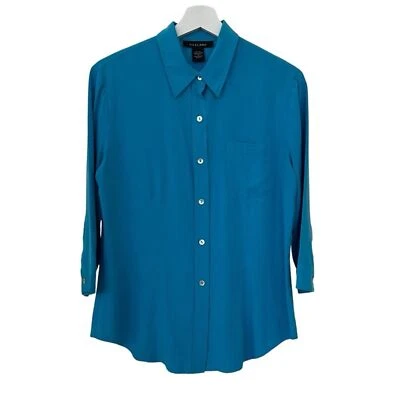 Silkland 绿松石纽扣衬衫,尺寸 M — 第 1/4 张图片