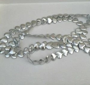 Silver Padded Heart Ribbon,Linked hearts,Cards,Wedding,Valentines,Crafts,1 Meter - Picture 1 of 2