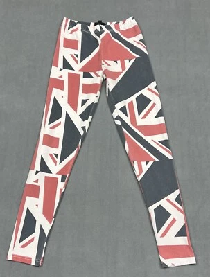 Mujer Talla 6 Union Jack Inglaterra Reino Unido Estampado Leggings Pantalones, Elásticos Foto 1 de 4