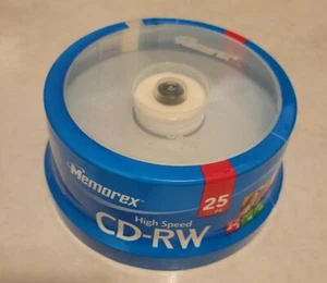 Memorex High Speed CD-RW 25 Pack 700MB 80 Mins 12X Compact Disc Spindle, New - Picture 1 of 5