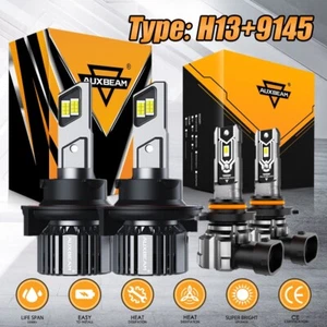 For Ford F-150 2004-2014 AUXBEAM H13+9145 25000LM LED Headlight Fog Light Bulbs - Picture 1 of 12