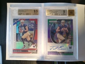 2020 Prizm Draft Picks Jacob Eason #/149 Rookie Auto Beckett9 Washington Huskies - Picture 1 of 6