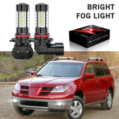 For Mitsubishi Outlander 2005-2006 LED Light Fog Lamp Front 9006 Bulbs 2Pcs - Image 1 of 4