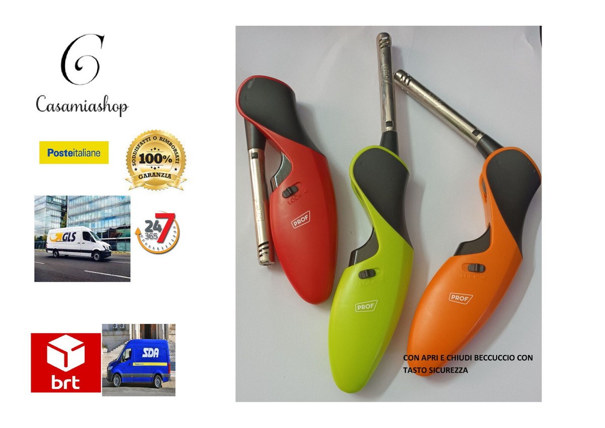 Accendigas A Fiamma Lunga Per Barbecue E Cucina - Butano, Regolabile