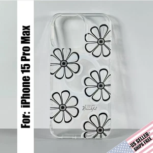 Case designed for iPhone 15 PRO MAX: Clear | Daisies | Magnetic | "Be Beautiful" - Picture 1 of 11
