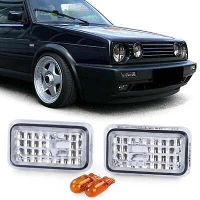Seitenblinker Für VW Golf 1 2 I Jetta Polo 86C Corrado Blinker Kristall Weiss - Bild 1 von 3