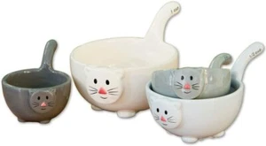 🌟 Katze Katze Keramik 4-teiliges verschachteltes stapelbares Messbecher-Set - Bild 1 von 4