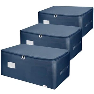 STORAGE BAGS 3PK Medium Blue 600D Oxford fabric 50L 105L Clothing blankets - Picture 1 of 8