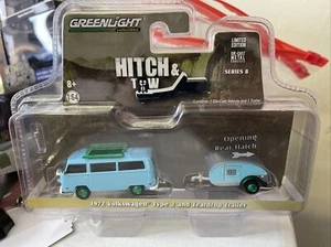Greenlight Hitch & Tow 1972 VOLKSWAGEN Type 2 and Teardrop Trailer *RARE* CHASE - Picture 1 of 7