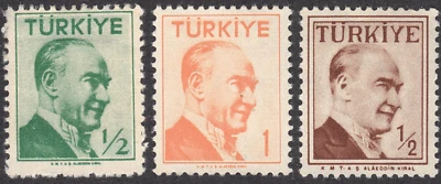 1956-57 Turkey SC# 1226-1264 - Kemal Atatürk - 3 Different Stamps - M-H   - Image 1 of 2