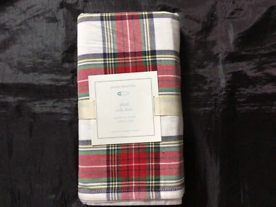 POTTERY BARN KIDS 红色鞑靼格子婴儿床裙 全新 — 第 1/2 张图片