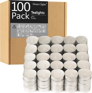 Tealight Candles 4 Hours White Unscented Smokeless Weddings Christmas 100 Pack - Picture 1 of 7