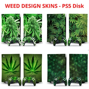 Weed Design PS5 Disk Skin Sticker Decal Vinyl Wrap for Playstation 5 Console - Bild 1 von 11