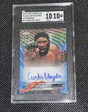 2018 UFC Topps Chrome Curtis Blaydes ROOKIE Blue Wave Auto /75 SGC 10 AUTO 10
