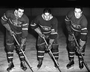 Montreal Canadiens MAURICE RICHARD, ELMER LACH & TOE BLAKE Glossy 8x10 Photo 
