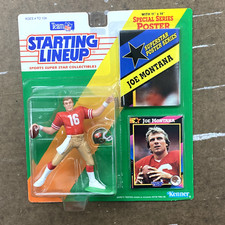 Starting Lineup 1992 Joe Montana San Fransisco 49ers Figure Poster Card Vintage