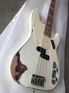 Hochwertige 4-saitige E-Bassgitarre, schwere handgefertigte Relikt, Erle Korpus - Bild 1 von 10