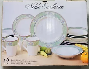 NOBLE EXCELLENCE 16 Pezzi ZUNI Set di Stoviglie 4 Piatti e Insalatiere, Ciotole, Tazze - Foto 1 di 5