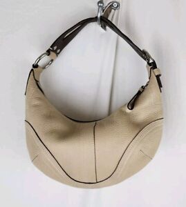 Vintage Coach Crescent Bag Beautiful Tan Pebble Leather 10719 Purse No Hang Tag 