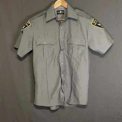 Marriot Hotel Loss Prevention Security Button Short Sleeve Gray Uniform Shirt - Image 1 of 4