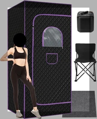 Full Body Sauna Box with 3L Steamer, Folding Chair, Home Sauna Tent Even Heating - Image 1 of 4