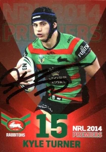 Signed 2014 South Sydney Rabbitohs NRL Premiers Card - Kyle Turner - Bild 1 von 3