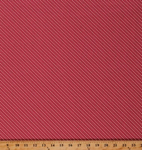 Cotton Valentine's Day Hearts Stripes Red Fabric Print by the Yard D365.40 - Picture 1 of 1