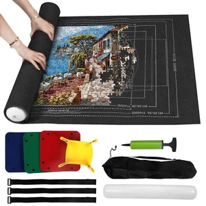 Tapis Puzzle 2000 Pièces Noir Rangement pour Puzzle Puzzlemat Rouleau Puzzle ... - Foto 1 di 7