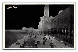 Michigan Avenue Street View At Night Chicago Illinois IL 1914 DB Postcard P22 - Picture 1 of 2