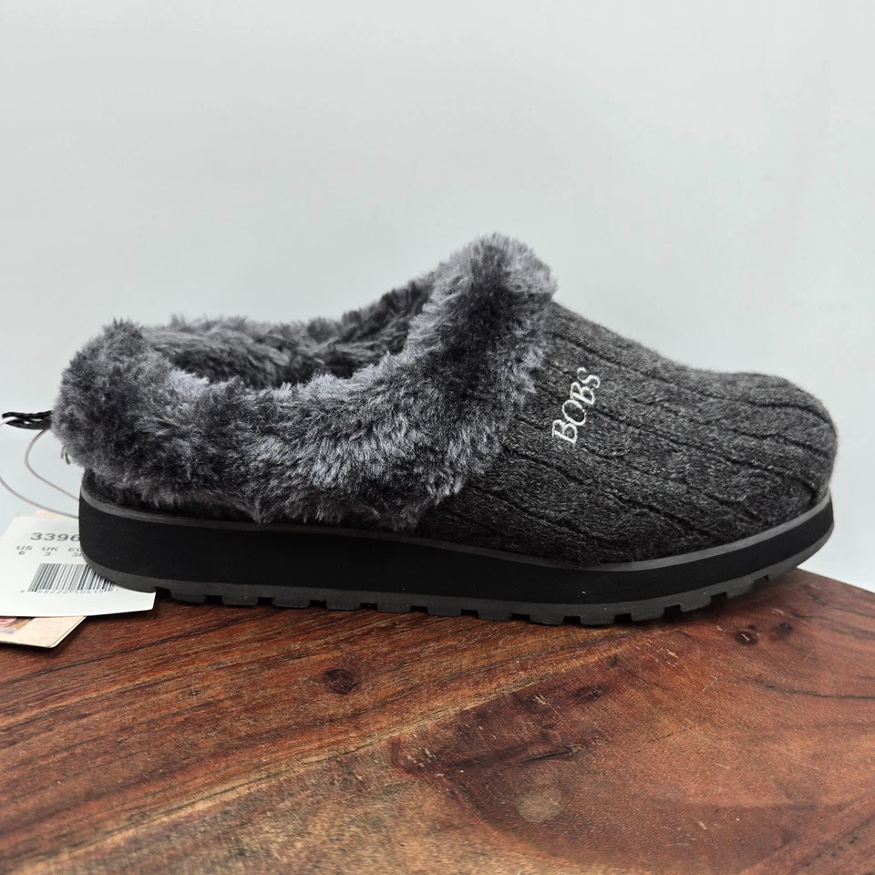 Zapatillas Skechers Bobs Keepsakes para mujer 6 grises piel sintética confort tejido con cable Foto 1 de 4
