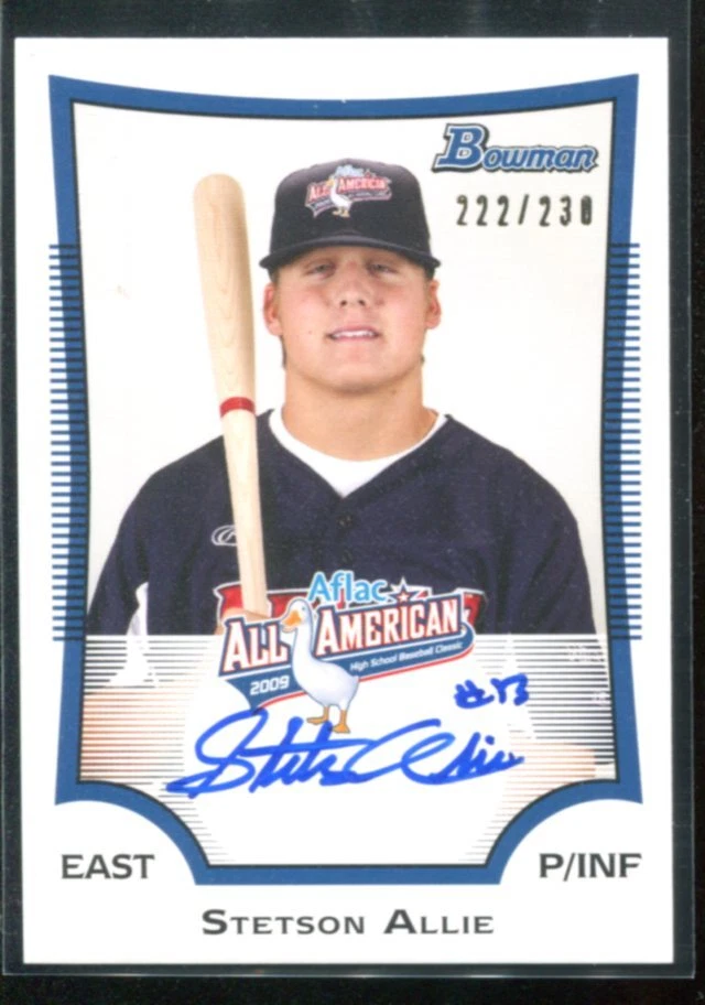 2009 Bowman AFLAC Autographs #SA Stetson Allie Issued in 12 Bowman Auto /230  - Image 1 of 1