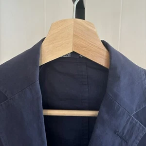 SUITSUPPLY Blue Cotton Linen Slim Fit Lightweight Designer Blazer Mens 34S *FLAW - Picture 1 of 12