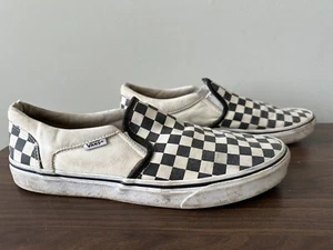 Vans Schuhe Damen 5 Off The Wall Karierte Slipper Turnschuhe Schwarz Weiß Stoff - Bild 1 von 12