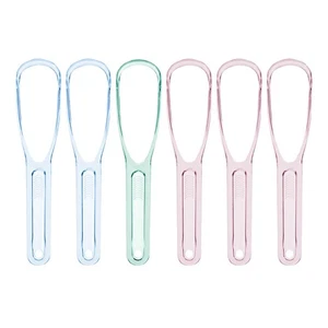  6PCS Plastic Tongue Scraper: Portable Tongue Coating Scrubber for Fresh Breath - Picture 1 of 12