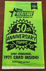 2020 Topps Heritage High Number Buyback Box Topper Pack - 1 Original 1971 Card - Picture 1 of 2