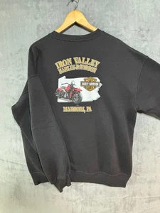 Harley Davidson Ride For Life Sweatshirt  Mens Large Black Eagle Y2K MDA XL - Picture 1 of 9
