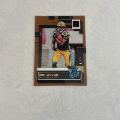 2022 Panini Clearly Donruss - Rated Rookie Romeo Doubs #85 Orange /75 (RC) - Image 1 of 2