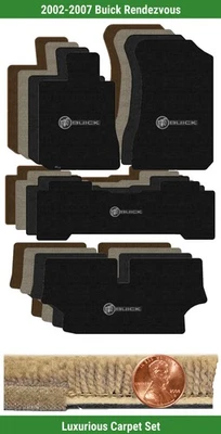 Conjunto de tapete de luxo personalizado para 2002-2007 Buick Rendezvous com logotipo (4 peças) #24Q - Imagem 1 de 4