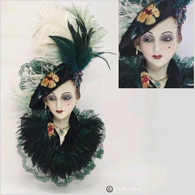 Creaciones únicas Gibson Niña Dama Firmada Edición Limitada 17" Máscara Facial Colgante de Pared  Foto 1 de 4