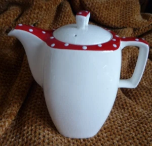 Vintage 50s Midwinter Red Domino Coffee Pot Designed By Jessie Tait - Picture 1 of 7