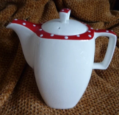 Vintage 50s Midwinter Red Domino Coffee Pot Designed By Jessie Tait - Image 1 of 4