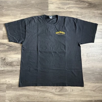 Vintage Y2K Jack Daniels Whiskey Shirt Mens XL Black Whiskey Barrel Cowboy 2002 - Image 1 of 4