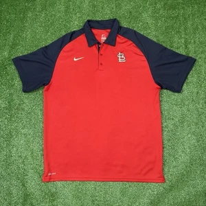 Nike St. Louis Cardinals Dri-Fit Polo Shirt Red Blue Men’s Size XL MLB Golf - Picture 1 of 6